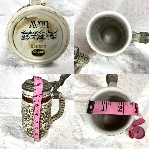VINTAGE AVON Collector's Stein Mugs Handcrafted in Brazil Lot of 2 1980 and 1982 - Picture 5 of 9